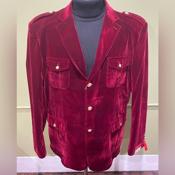Inserch Other - Inserch blazer velvet burgundy 4 pocket front regular fit